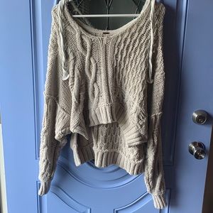 Free People cropped sweater with hood